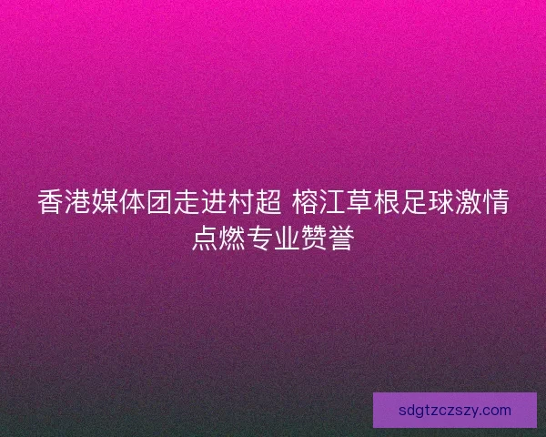 香港媒体团走进村超 榕江草根足球激情点燃专业赞誉